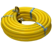 Air Hose Yellow Reinforced 19 x 29 x 15Mt c/w Claw Fittings