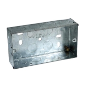 AXIOM   METAL TWIN SOCKET BOX 25MM PACK OF 5