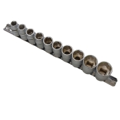 B/SPOT   10PC SOCKETS ON RAIL 1/2SQDR      01526