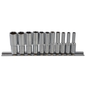 B/SPOT   SOCKET SET 11PC DEEP MM 1/4SQDR   01540