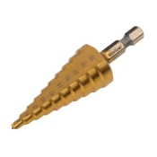 B/SPOT   4-22MM HSS STEP DRILL 1/4 HEX SHANK