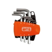 BAHCO   HEX KEY SET NICKEL FINISH METRIC 9PC