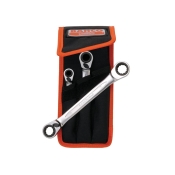 BAHCO   S4RM REV RATCHET SPANNER SET 3PC 8-19MM