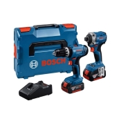 BOSCH   TWIN PACK GSB18V-25 & GDR18V-215, 2X4AH