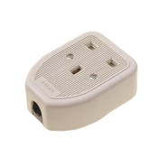 DENCON  RUBBER  TRAILING SOCKETS 1 GANG WHITE