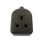 DENCON  TRAILING SOCKET 13A 1 GANG BLACK