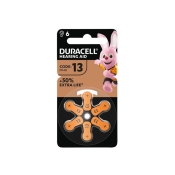 DURACELL 13 HEARING AID BATTERIES, PK 6