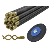 FAI/FULL DRAIN CLEAN SET(10 X RODS,PLUNGER,WORM)