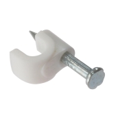 F/FIX   CABLE CLIP ROUND  WHITE 4-5MM BOX200
