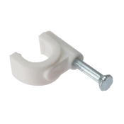 F/FIX   CABLE CLIP ROUND  WHITE 7-8MM BOX100
