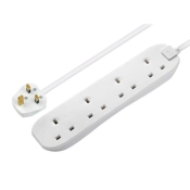M/PLUG   4 GANG EXTENSION LEAD 2M 13A WHITE