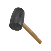 OLYMPIA 24OZ BLACK RUBBER MALLET WOODEN HANDLE