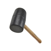 OLYMPIA 32OZ BLACK RUBBER MALLET WOODEN HANDLE