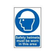 SCAN    SIGN SAFETY HELMETS MUST BE WORN