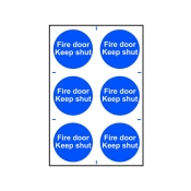 SCAN    SIGN FIRE DOOR KEEP SHUT (6 LABELS)