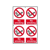 SCAN    SIGN NO SMOKING 100MM X 150MM (4 PACK)