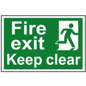 SCAN    SIGN FIRE EXIT KEEP CLEAR 300 X 200MM