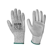 SCAN    GREY PU COATED CUT 3 GLOVE SZ 8