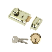 YALE    77 TRADITIONAL NIGHTLATCH BRASSLUX 60MM