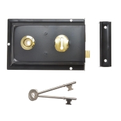 YALE    P334BK RIM LOCKS BLACK CARDED
