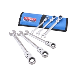 FAI/FUL 6PC RATCHET COM SPANNER SET & TOOL ROLL