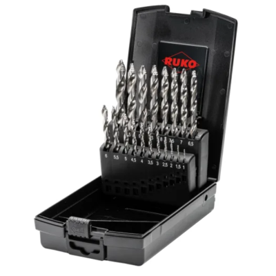 RUKO ULTIMATECUT HSS Flowstep Twist drill set 19pce