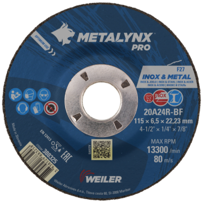 Metalynx PRO INOX 115 x 6.5 x 22.2mm INOX Grinding Disc 