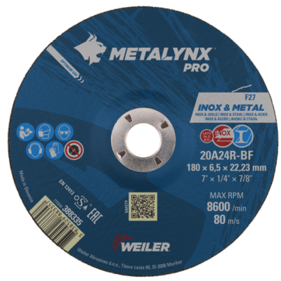 Metalynx PRO INOX 180 x 6.5 x 22.2mm INOX Grinding Disc 