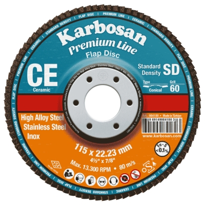 Karbosan CE Ceramic PL 115 x 22 Z40 Conical Flap Disc