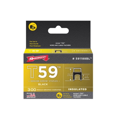 ARROW   INSULATED STAPLES (300) 6X8MM BLACK