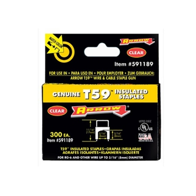ARROW   INSULATED STAPLES (300) 8X8MM CLEAR