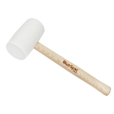 B/SPOT   16OZ WHITE WOODEN HANDLE RUBBER MALLET