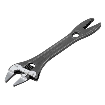 BAHCO   THIN JAW 8IN ADJ WRENCH WITH SHARK JAWS