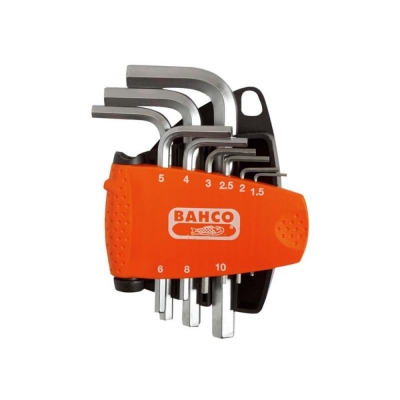 BAHCO   HEX KEY SET NICKEL FINISH METRIC 9PC