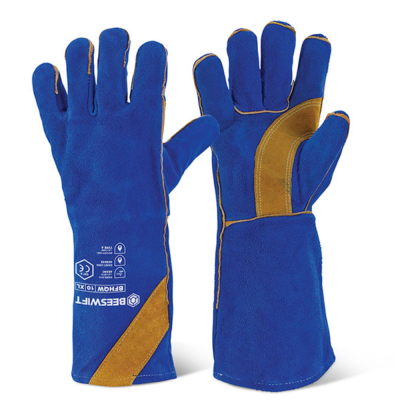 Super Shoulder Blue Split Welding Gauntlet EN12477 (4233)