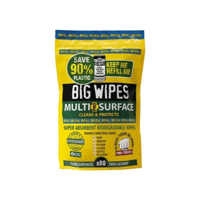 BIGWIPES MULTI-SURFACE PRO+ REFILL POUCH 80 WIPE