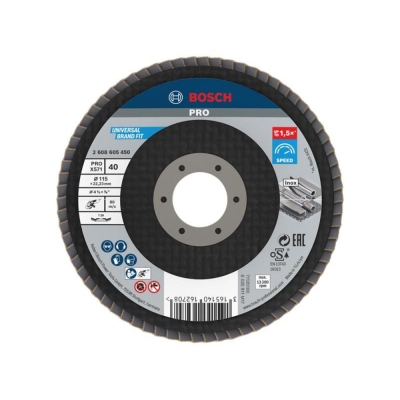 BOSCH   FLAP DISC X571 BEST FOR METAL 115MM G40