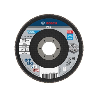 BOSCH   FLAP DISC X571 BEST FOR METAL 115MM G60