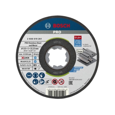 BOSCH   XLK STD INOX 10X115X1X22.23 ST CUT 60T