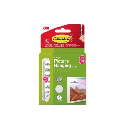 3M      17206WHI-4 PICTURE HANG STRIPS LGE X4