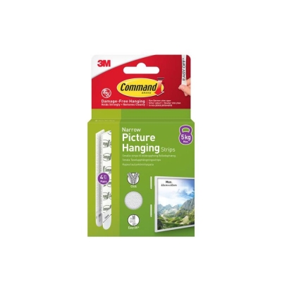 3M      17207WHI-4 PICTURE HANG STRIPS NARROW X4
