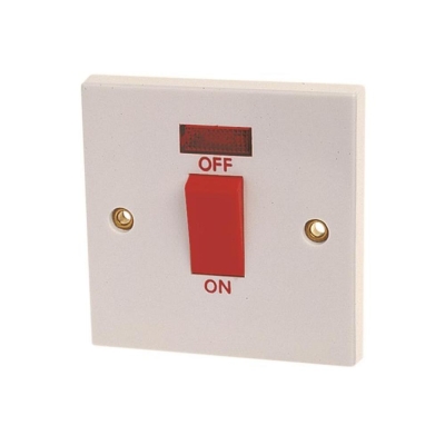 DENCON  DOUBLE POLE SWITCH 45A WITH PILOT LAMP
