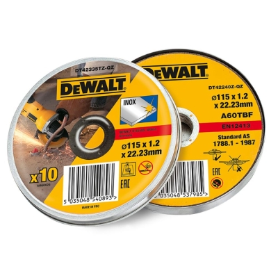 DEWALT  METAL CUTTING DISC FLAT 115MM X 10 TIN
