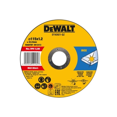 DEWALT  METAL CUT OFF DISC 1.2MM X 115MM TIN 10