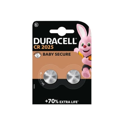 DURACELL CR2025 COIN LITHIUM BATTERY PK2