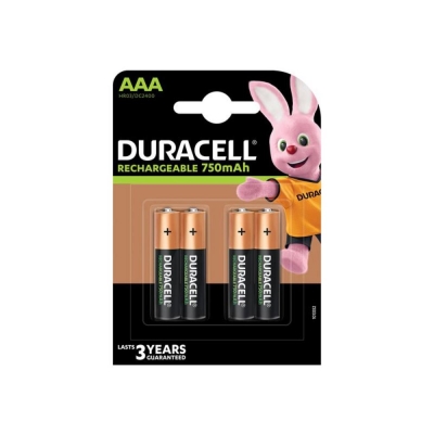 DURACELL    AAA 750MAH RECHARGE, PACK OF 4