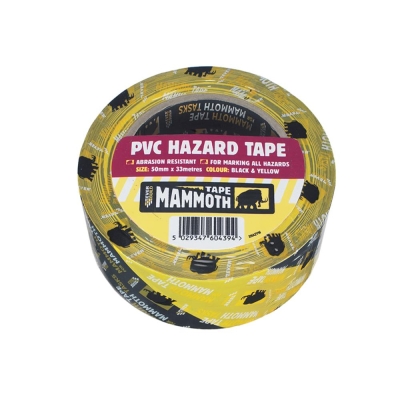 EVERBLD PVC HAZARD TAPE BK/YW 50MM 33M