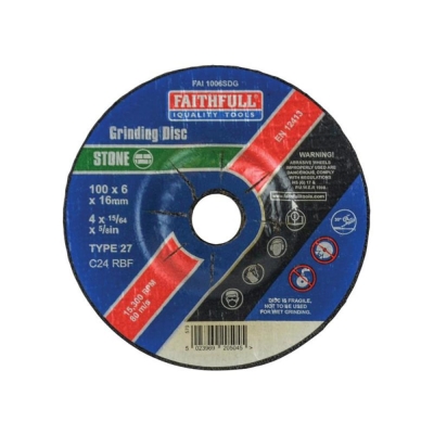 FAI/FULL DEP CENTRE GRIND DISC 100X6X16 STONE