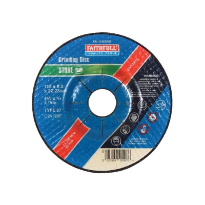 FAI/FULL DEP CENTRE GRIND DISC 115X6X22 STONE