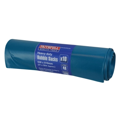 FAI/FULL BLUE H.D  RUBBLE SACKS (10) MIC 125